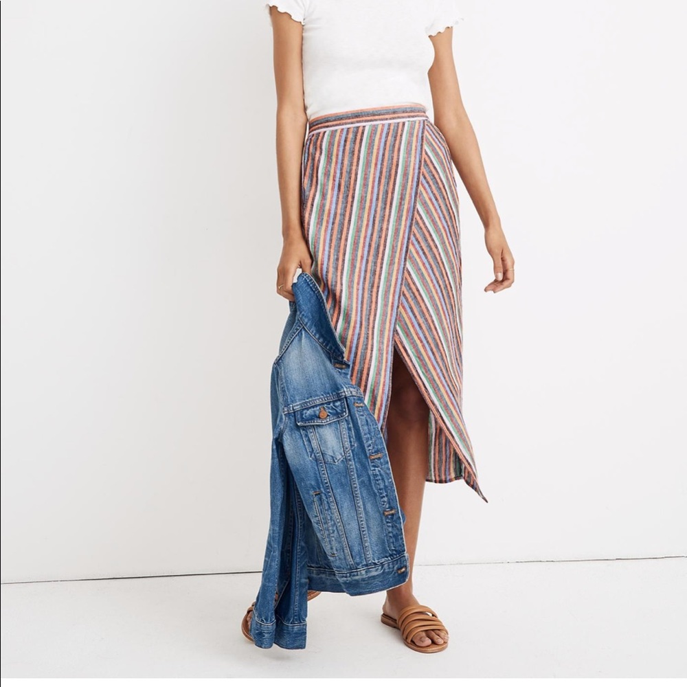 Madewell Rainbow striped skirt